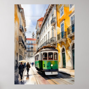 Poster Arte aquarela de Lisboa