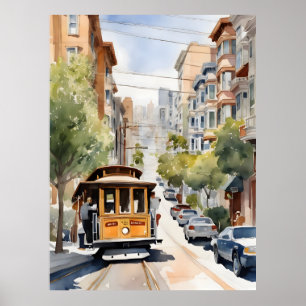 Poster Arte aquarela de São Francisco