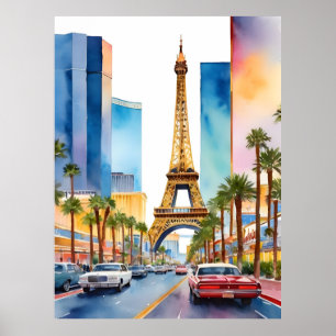 Poster Arte aquosa de Las Vegas