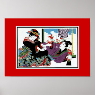 Pôster Arte asiática Keisai do vintage dos posters, Jap
