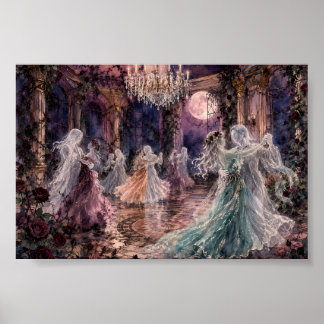 Poster Arte Assombrada de Dança de Salão de Baile Gótico