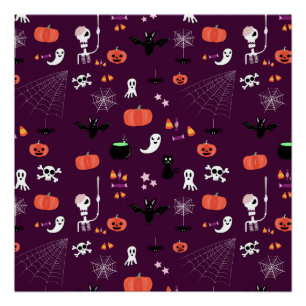 Pôster Arte Assustadoramente Fofa de Halloween
