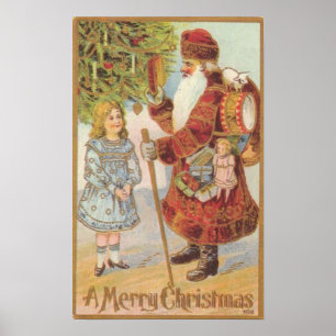 Poster ARTE AUTÊNTICA REPRO do NATAL dos 1800s das CANVA
