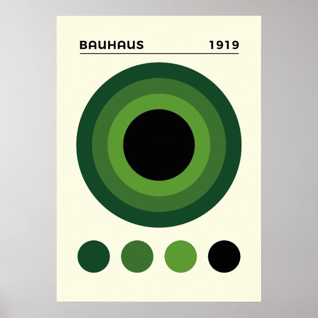 Poster Arte Bauhaus 1919 Círculos Concêntricos, decoração (Frente)