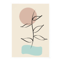 Arte Botânica Abstrata para Parede – Arte de Linha