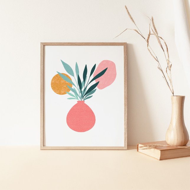 Poster Arte Botânica Boho Moderna em Vasos (Criador carregado)