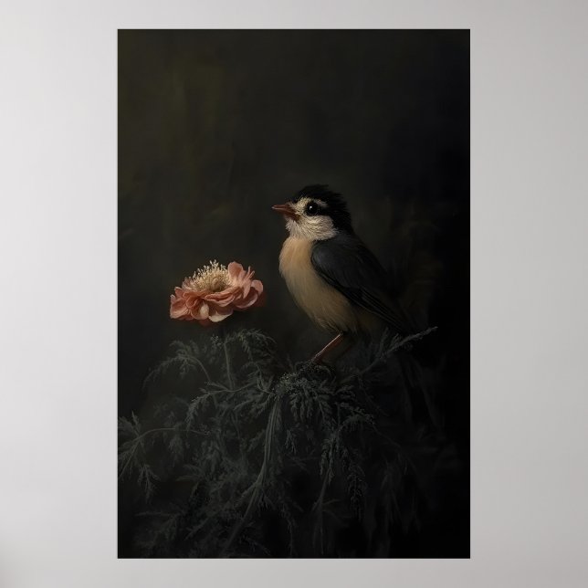 Poster Arte Botânica da Dark Academia de Bird & Bloom, Vi (Frente)