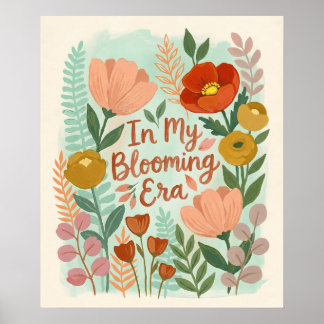 Poster Arte Botânica de Flor Abstrata Brilhante, Floral d