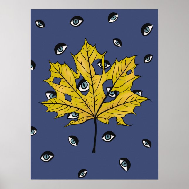 Poster Arte Botânica de Halloween Estranha (Frente)