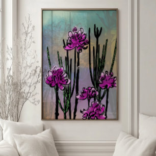 Poster Arte Botânica de Parede Impressa Desert Blooms