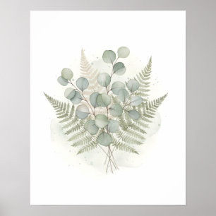 Poster Arte Botânica de Parede para Banheiro Serenidade d