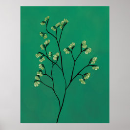 Poster Arte Botânica Minimalista de Planta Verde