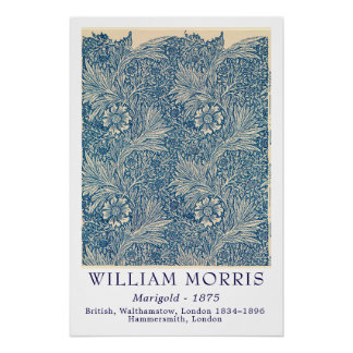 Pôster Arte Botânica Vintage Calêndula William Morris 187