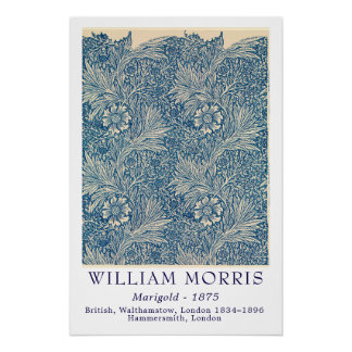 Pôster Arte Botânica Vintage Calêndula William Morris 187