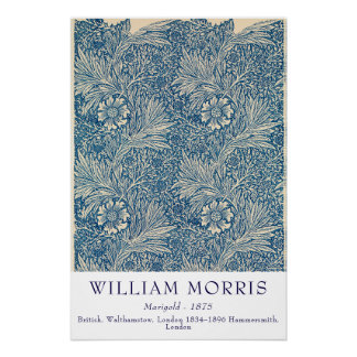 Pôster Arte Botânica Vintage Calêndula William Morris 187