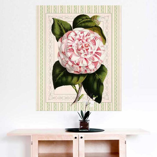 Pôster Arte Botânica Vintage Camellia Strike Design (Criador carregado)