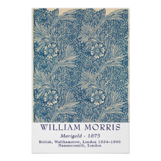 Pôster Arte Botânica Vintage de William Morris Marigold 1