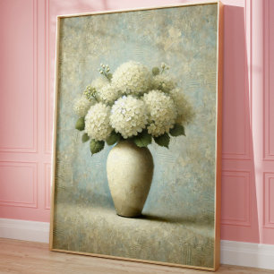 Poster Arte Botânica Vintage para Parede   Vaso de Flores