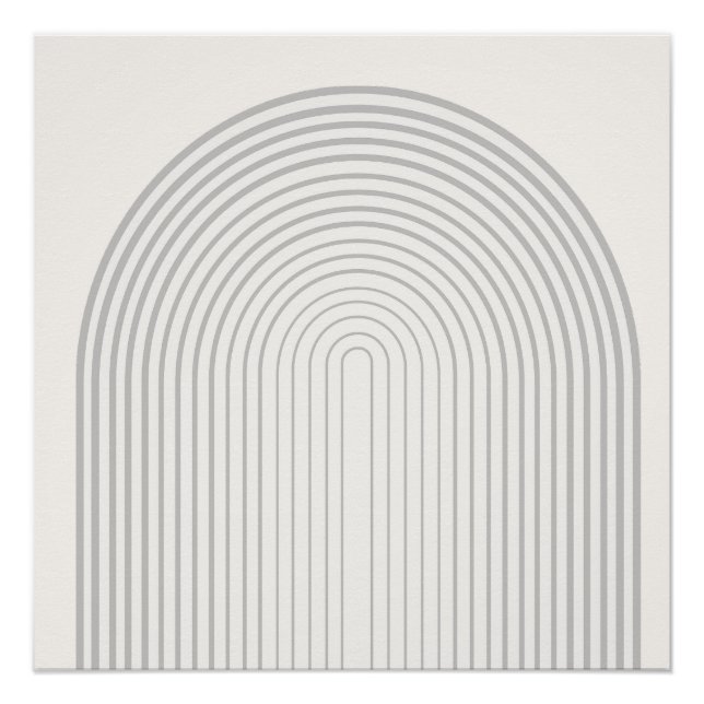 Pôster Arte Branca Simétrica em Forma Arco Arco Arco Arco (Frente)