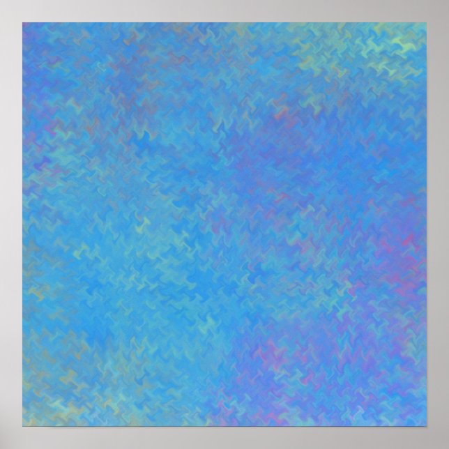 Poster Arte Brilhante Azul Marmoreada (Frente)