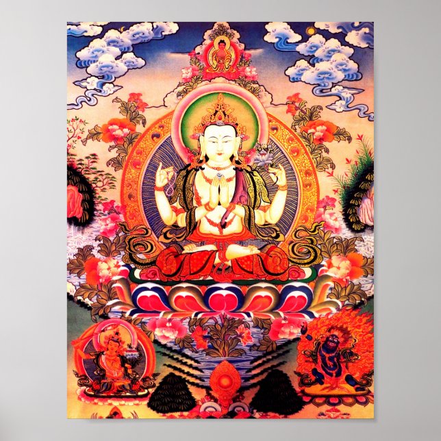 Poster Arte Budista Tibetana (Frente)