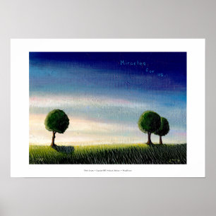 Pôster Arte calma calma bonito da pintura de paisagem do