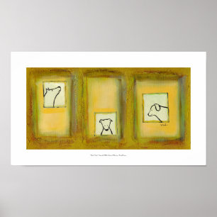 Poster Arte canina diversão artista contemporânea pintura