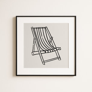 Poster Arte Caprichosa de Cadeira de Praia da Costa Amalf