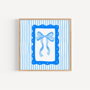 Poster Arte Caprichosa de Laço Azul Desenhada à Mão Coque