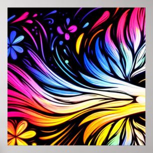 Poster Arte Caprichosa em uma Parede de Arte Moderna