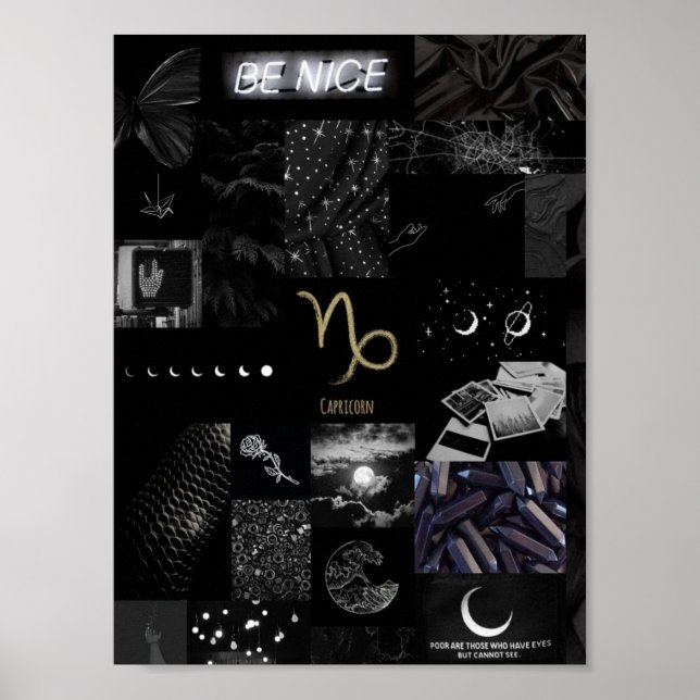 Poster Arte caprichosa negra e simplista (Frente)