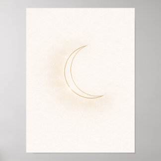 Poster Arte Celestial Minimalista da Lua na Parede – Cres
