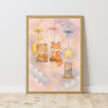 Arte Celestial para Berçário com Animais da Flores
