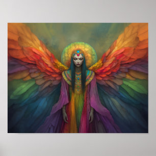 Poster Arte Celestial Rainbow Goddese Angel Spirit