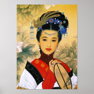 Poster Arte chinesa bonita nova legal da princesa Guo Jin