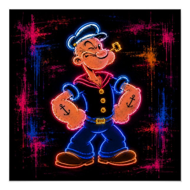 Pôster Arte ciberpunk Popeye (Frente)