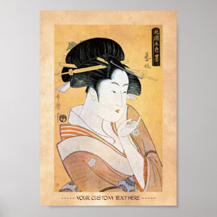 Pôster Arte clássica japonesa oriental legal da senhora