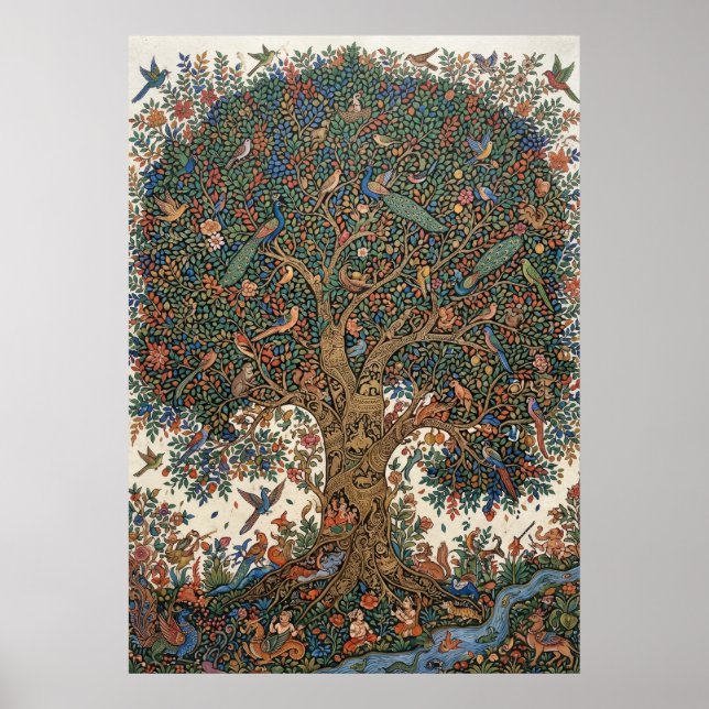 Poster Arte Colorida da Árvore da Vida (Frente)