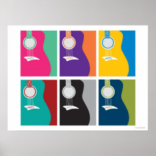 Pôster Arte colorida da guitarra