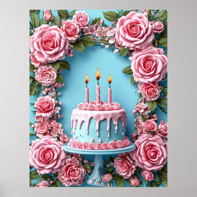 Poster Arte colorida de aniversário (Frente)