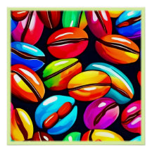 Arte Colorida de Bean Abstrato