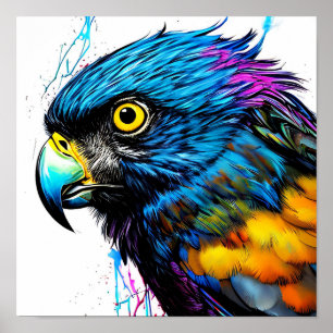 Poster arte colorida de pássaros