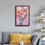 Poster Arte Colorida do Buquê de Aquarelas<br><div class="desc">Veja esta doce arte na parede,  feita por mim para você! Sinta-se livre para adicionar seu próprio texto ou alterar as cores. Visite meu compro para mais!</div>