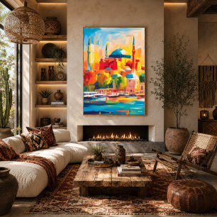 Poster Arte Colorida Fauve de Istambul Hagia Sophia