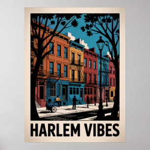 Poster Arte Colorido de Harlem em Brownstone