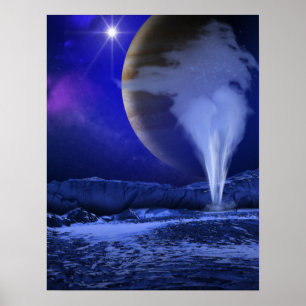 Poster Arte com conceito de lua Europa de pluma de gelo