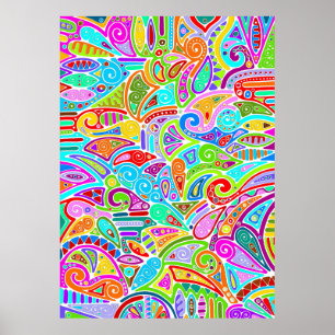 Poster Arte com Padrão Pintado à Mão e Digitalmente 7