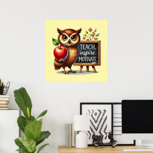 Poster Arte com palavras Cute Teach Love Inspire Professo
