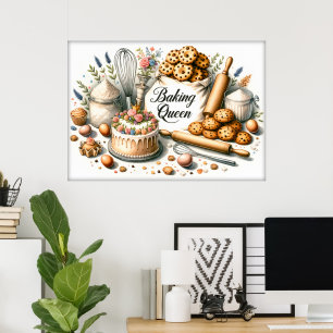 Poster Arte com palavras de comida da Rainha da culinária