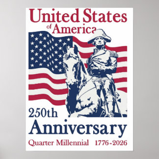 Poster Arte Comemorativa do 250º Aniversário dos Estados 